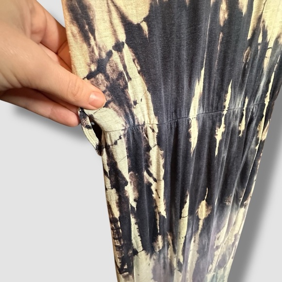 Young Fabulous and Broke Faux Wrap Tie Dye Maxi Dress Large Linen Blend - Picture 9 of 12